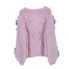 Women's Purple Round Neck Loose-Fit Knitted Cardigan - Autumn & Winter Fashion Sweater Coat