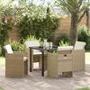 5-Piece Garden Dining Set with Beige Cushions vidaXL 3380605