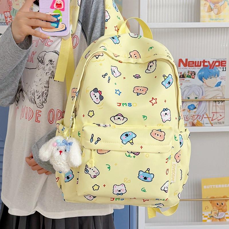 Schoolbag New Cute Printed Schoolbag Large Capacity, Lightweight and Versatile Commuter Backpack for Junior High School Students