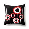 Polyester Pillow Case Car Black and Red Geometric Circle Lines Decorative Home Print Pillow Bedside Cushion Cover