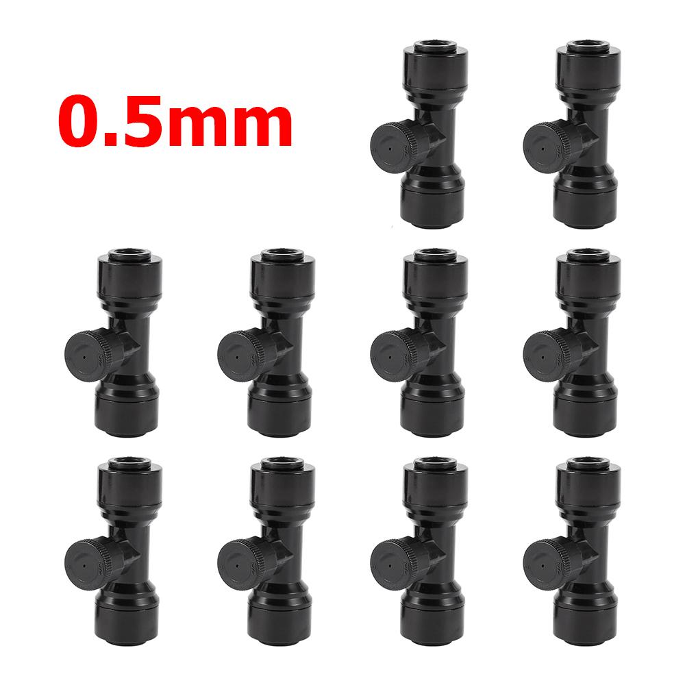 10Pcs Black Atomizing Fog Nozzle 0.3mm 0.5mm Low-pressure Sprayer Nozzle Patio Cooling Garden Irrigation Humidify Dust Reduction