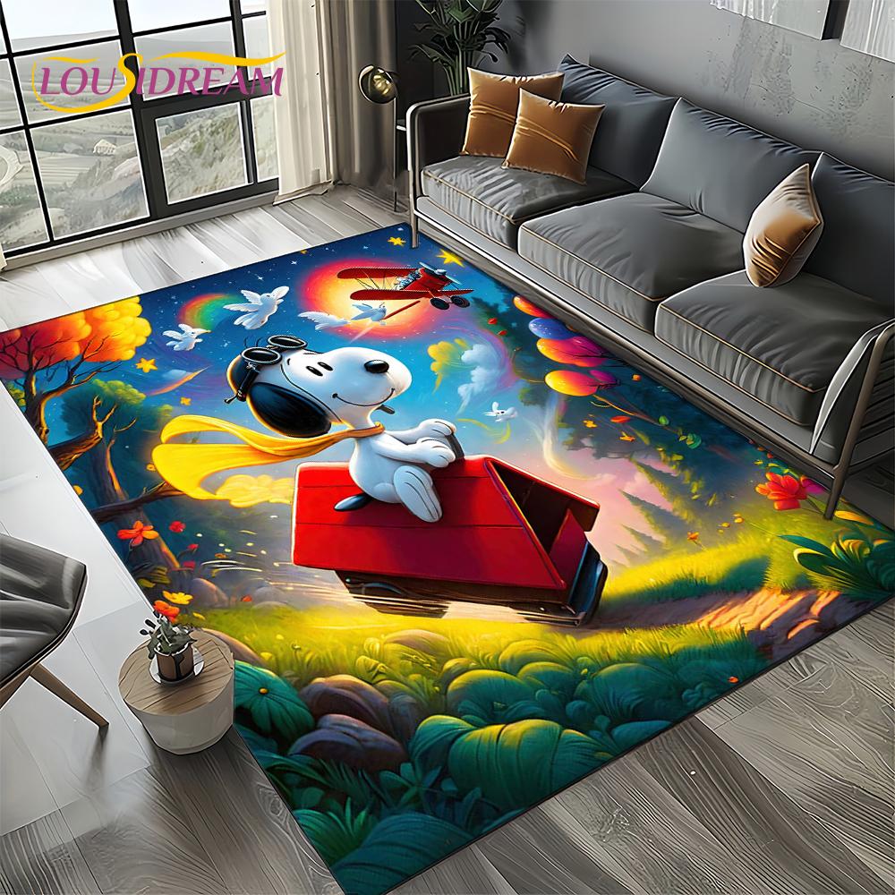 27 Style Cute Snoopy Dog Cartoon Carpet Rug for Bedroom Living Room Home Sofa Decoration,kids Game Large Decor Floor Mat Gift 3D