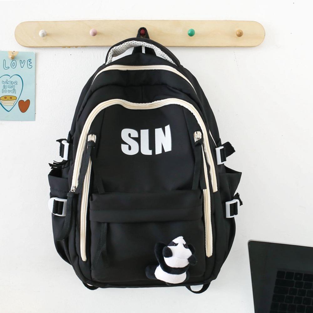 American retro college student ins backpack female, large capacity high school student junior high school student schoolbag computer backpack male