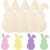 10pcs Easter Creative Rabbit Wooden Crafts | Blank Unfinished Wooden Slices for Painting Art, Ideal for Home Party Decorations