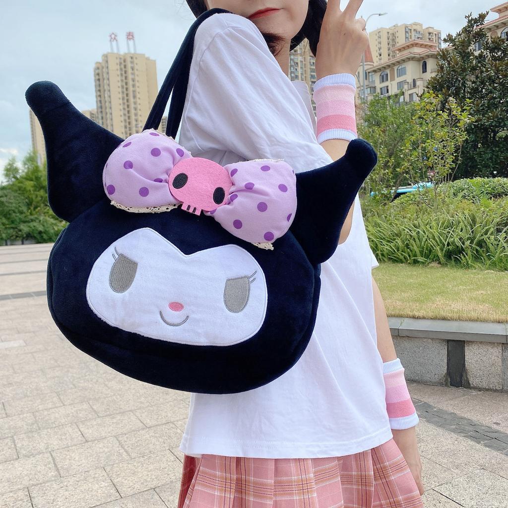 Adorable Kuromi Plush Handbag For Women And Girls Featuring Cute Kawaii Design