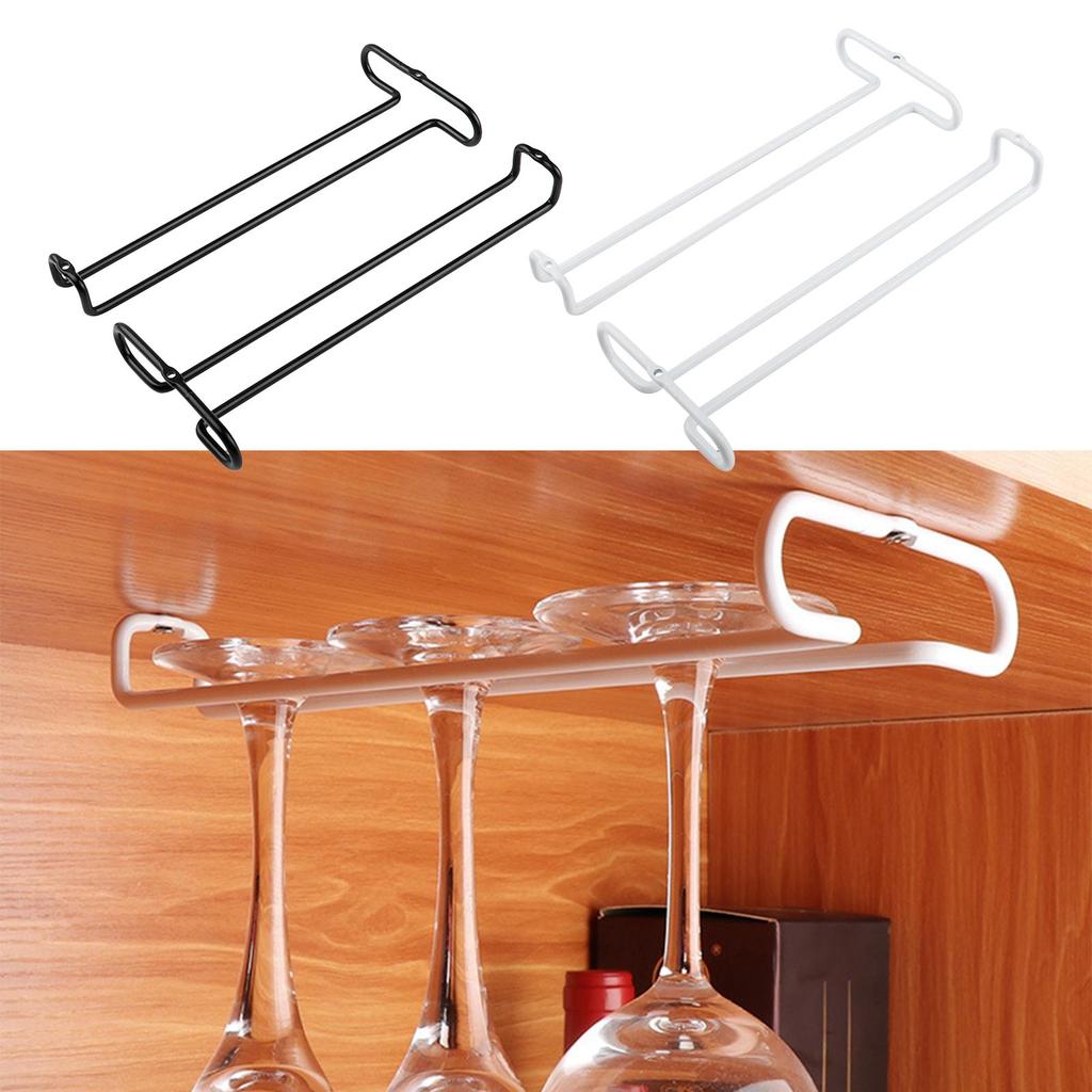 Wine Glass Rack Cup Iron Stemware Holder for Restaurant Cabinet Kitchen Black