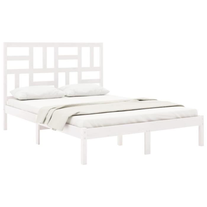 VidaXL Bed Frames White Solid Wood 120x190 Cm Small Double 3105921