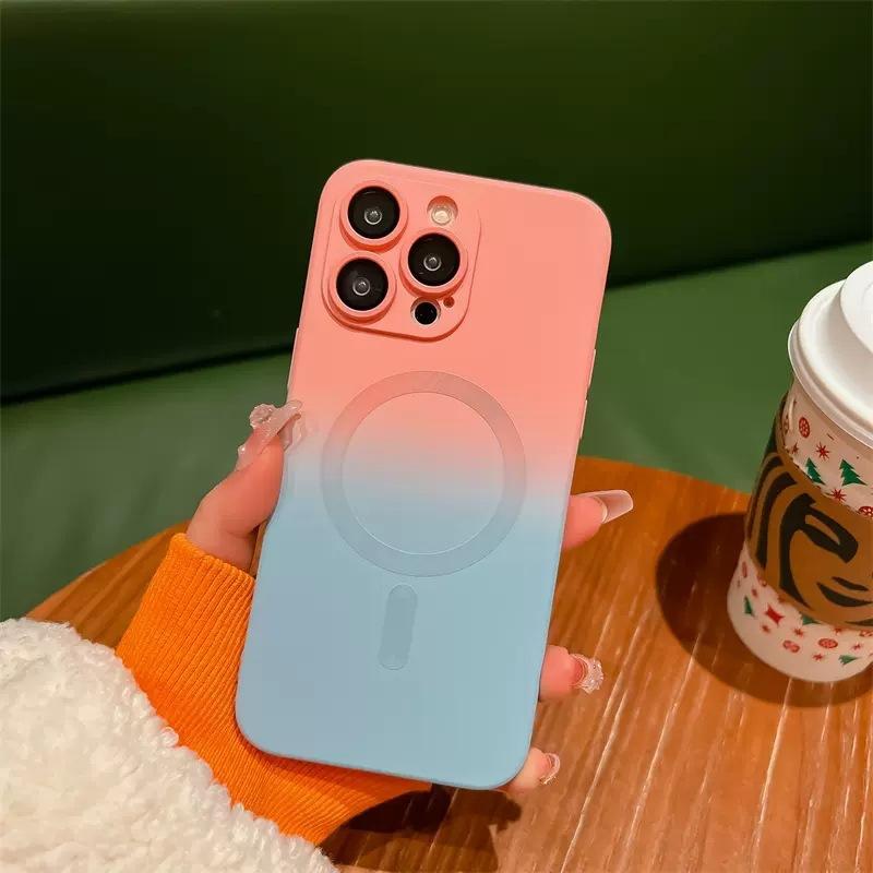 Applicable to iPhone11PRO gradual change magnetic suction liquid silicone mobile phone case Apple 11 with lens film all-inclusive soft i11