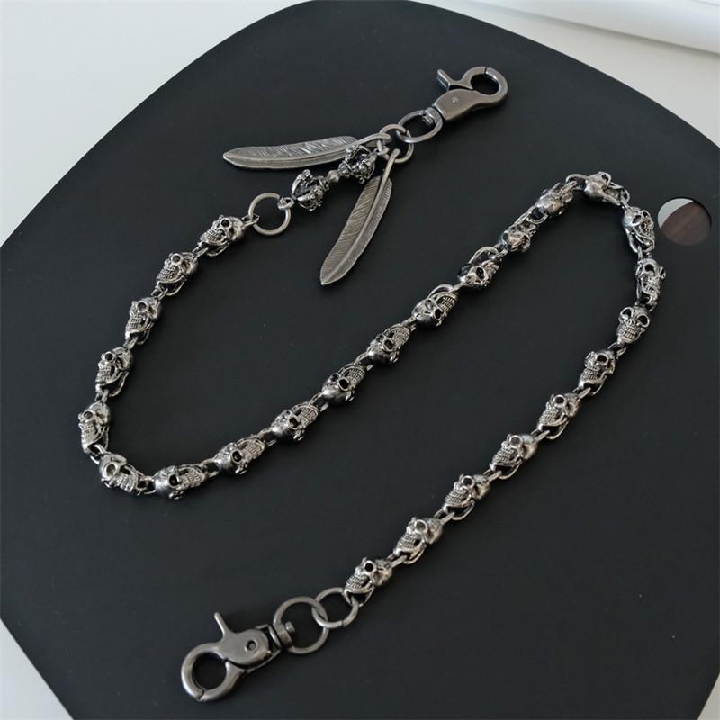 

Men s Motorcyle KeyChain Jean Biker Wallet Belts Chain Skull Charm Gothic Rock Skull Pants Trousers Waist Key Men s