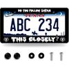 Do You Followe Satan This Closely? License Plate Frame Funny License Plate Frames Stainless Steel Accessories Cars Decor With 2 Holes And Screws Fits