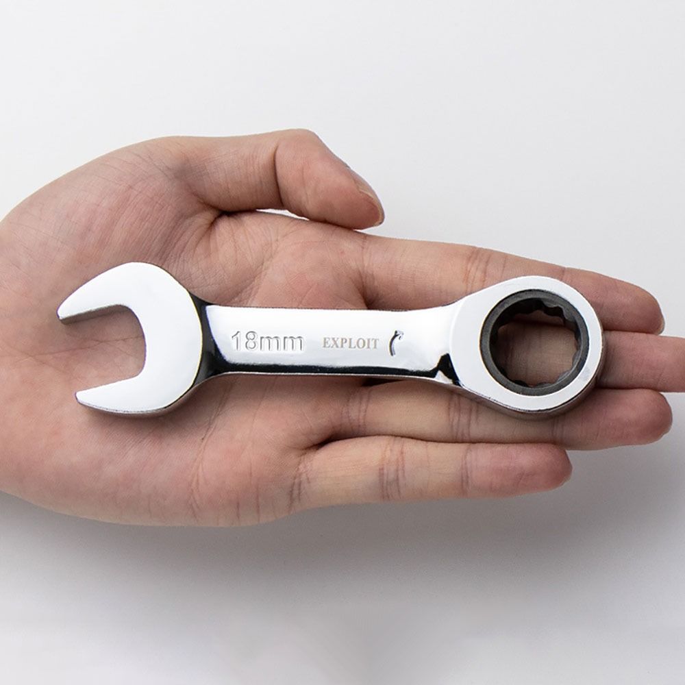1Pcs Reversible Combination Ratchet Socket Spanner 6-19mm Nut Repair Tool Stubby Single Wrench