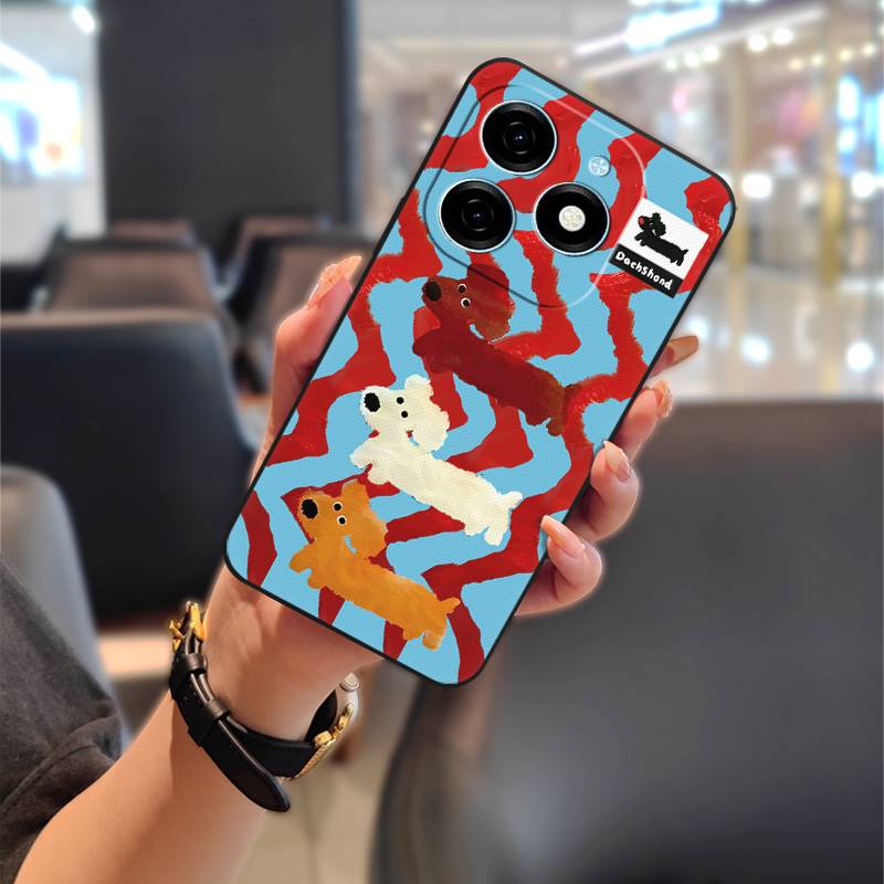 Anti-dust Silicone Phone Case For Tecno Spark20/KJ5 Anti-knock TPU Cute Dirt-resistant Protective Shockproof Graffiti