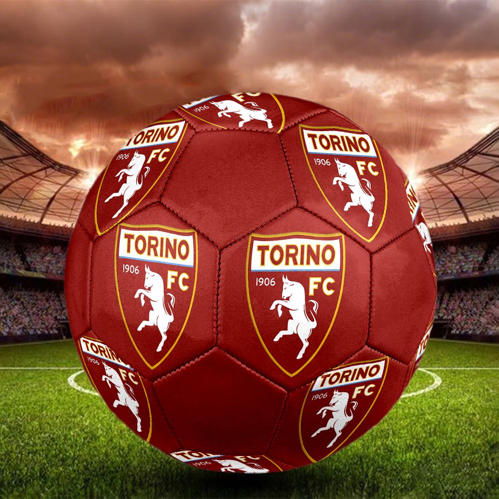 Pallone da Calcio Torino FC, colorato, adatto a tutte le età, cucito a macchina, materiale PVC, qualità da competizione, resistente e ad alto rimbalzo