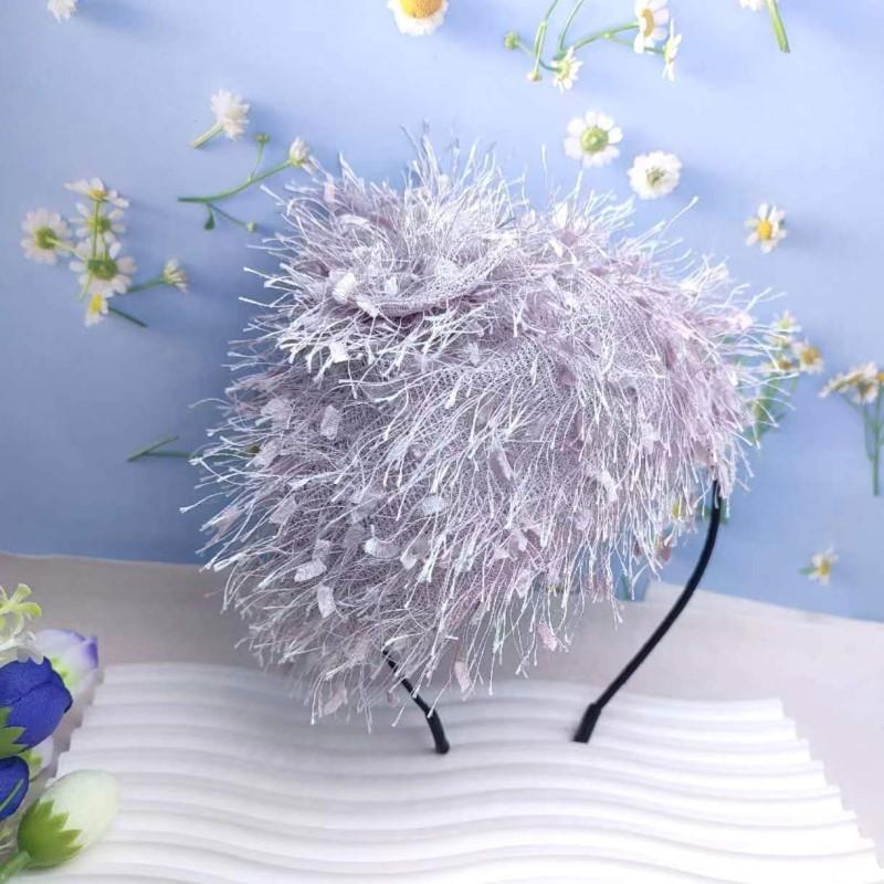 Französischer Stil Retro Stirnband Diadema Haarband Schwarzes Haarband Breiter Rand Pelziges Stil Abdeckung Graue Haare Accessoires für Damen