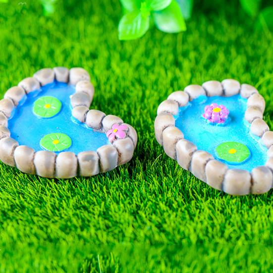 2Pcs/Set Lotus Pond Miniature Landscape Ornaments Garden Bonsai Decorations