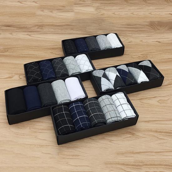 3/5 Perechi Bărbați Primăvară Toamnă Tub Mediu Bumbac Respirabil Șosete Sport Business