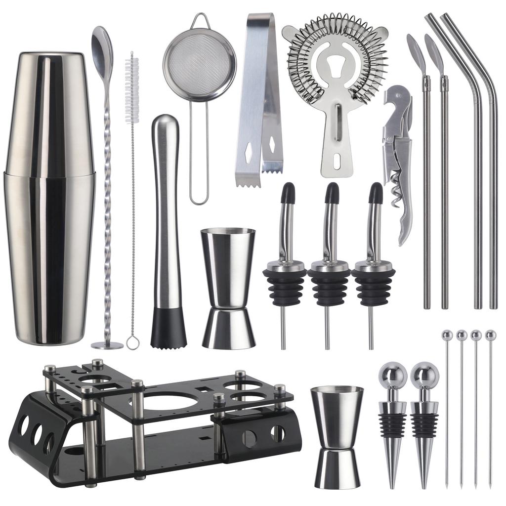 Cruiser Bartender 24-Piece Set, Shaker Glass, Mixing Glass, Cocktail Bar Tools, Wine Set, Bartender Set