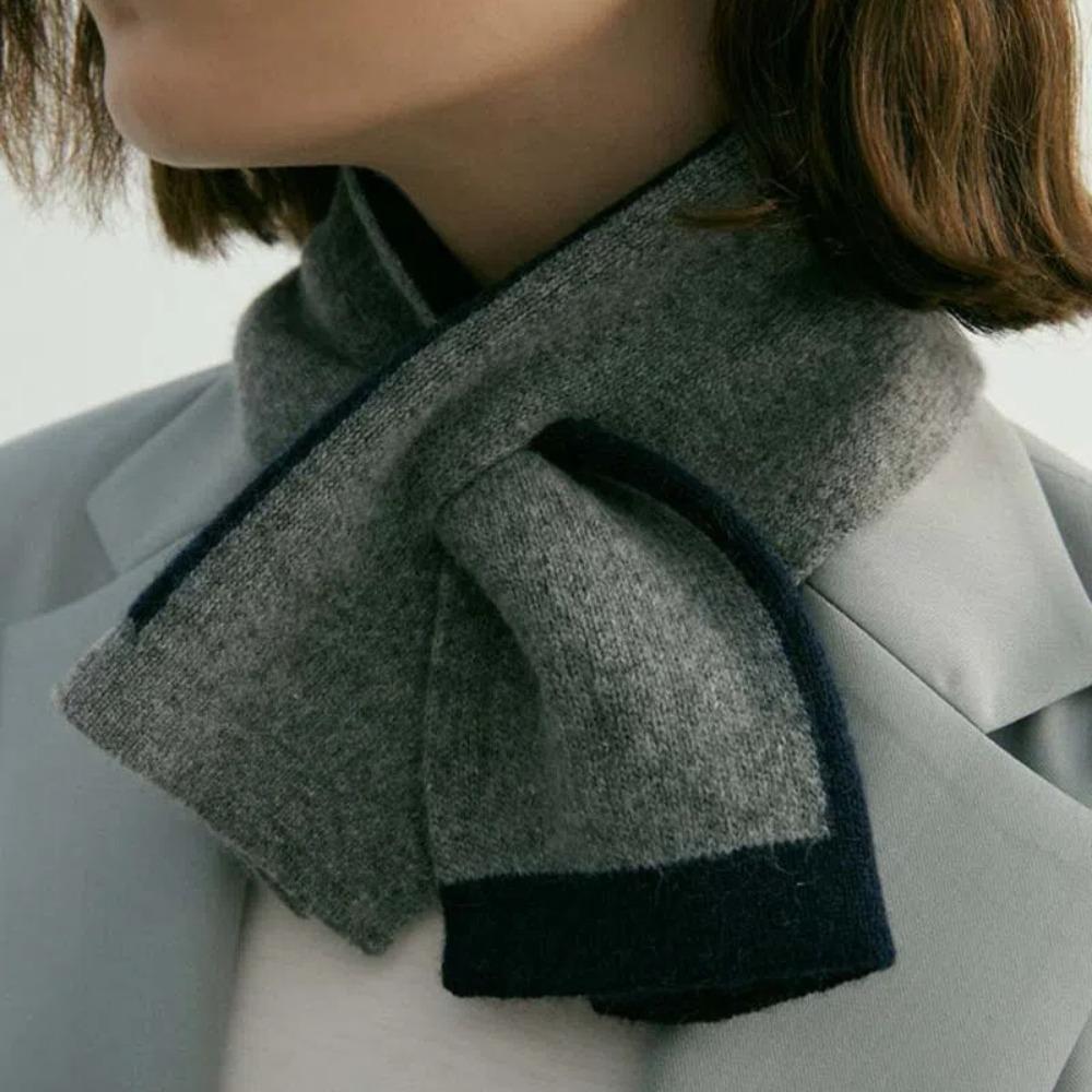 Bufandas Double-sided Neck Wraps Warm Patchwork Color Muffler Gifts Cross Knitted Scarf  Spring