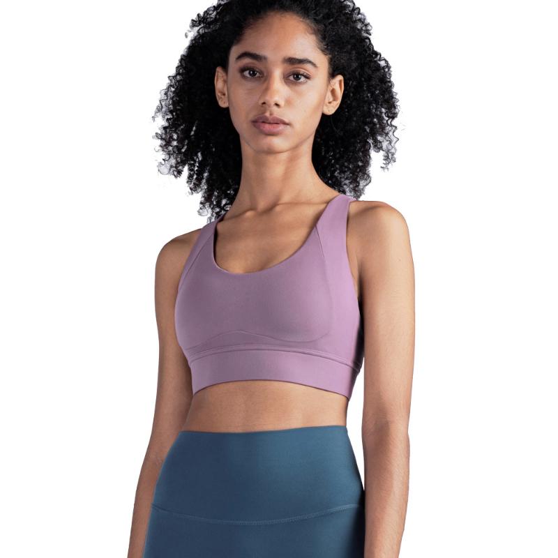 Women's Cross Sports Fitness Bra, Show Chest, Gather Back, Anti Shock Yoga Sports Bra