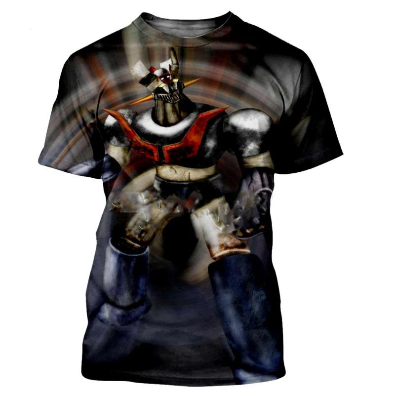 Moda Caliente Mecha Clocl Mazinger Z Impresión 3D Camisetas Cuello Redondo Hombres/Mujeres Casual Manga Corta Moda Camiseta Cosplay Ropa Unisex