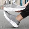 New Men's Large Size 46 Flying Weaving One-Pedal Walking Shoes Lightweight Slow Shock Dad's Feet Breathable Mesh Shoes