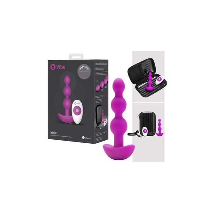 Triplette Anale - B-Vibe - 92740 - Fushia - Silicone - Moyen