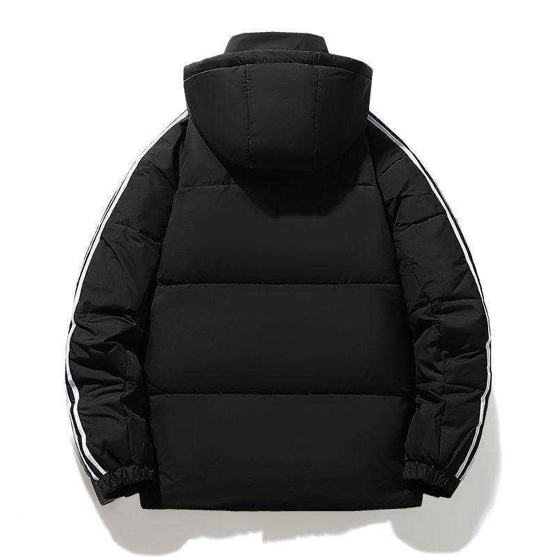 New Down Jacket for Men's Short Three-way Bar for Men and Women's Students Outdoor Loose White Duck Down Hooded Thickened Jacket