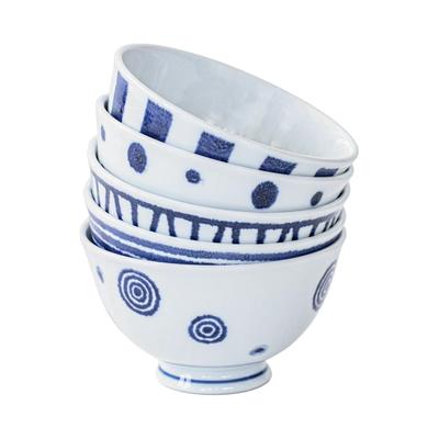 Saikai Pottery Hasami Ware Tableware Rice Rice Diameter Indigo Ball Japanese Rice New Japanese Microwave and Dishwasher Made In 19863 Set, Bowl,