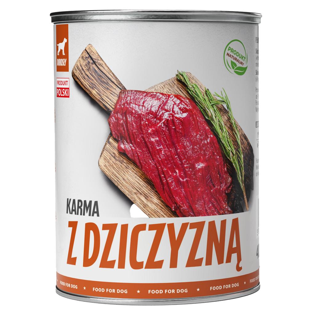 Mokra Karma Dla Psa Tuftuf Puszka Mielonka Z Dziczyzną Zestaw 12X400G