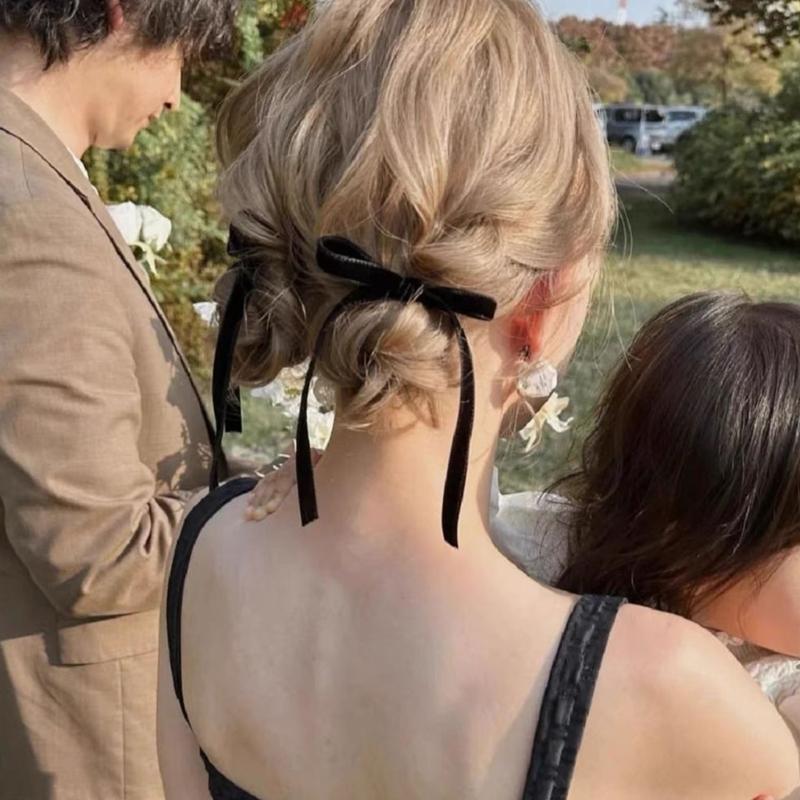 Women Hair Bows Barrette Hair Clip 2000s Trend Side Clip Fashionable Elegant Sweet Bowknot Photo Props