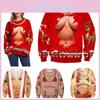 Cozy Mens Christmas 3d Graphic Print Pullover Hoodie Sweatshirt For Festive Celebrations