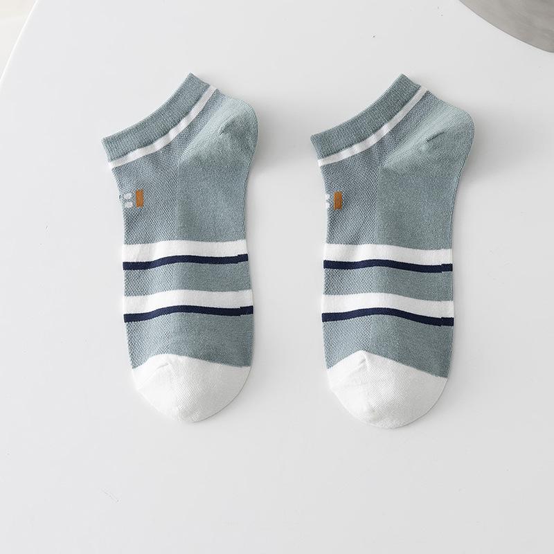 Men's Summer Thin Mesh Breathable Boat Socks Men's Moisture-wicking and Sweat-wicking Spring Men's Short Tubes Anti-odor Sports