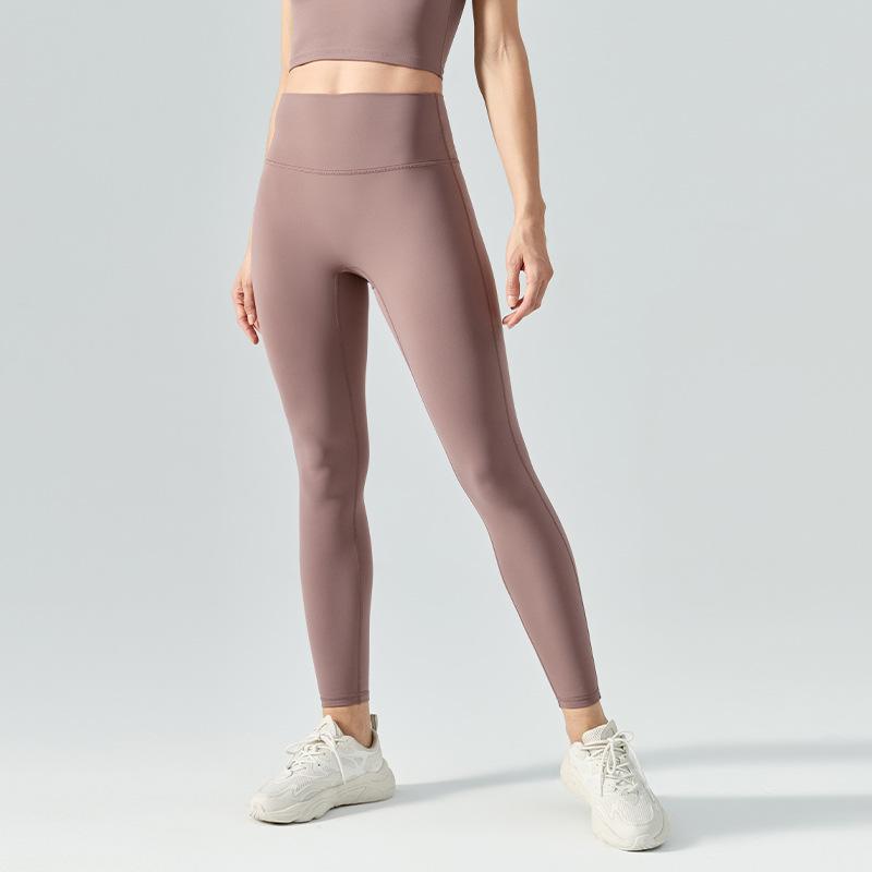 No Embarrassment Line Yoga Pants Long Women's Waxy Soft Peach Hip Fitness Pants High Waist Hip Lift Running Tight Sports Trousers
