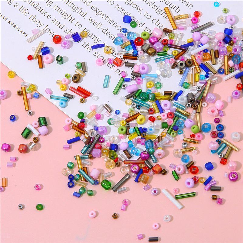 30g Mixed Style & Color Glass Rice Tube Beads for DIY Bracelets, Rings & Embroidery