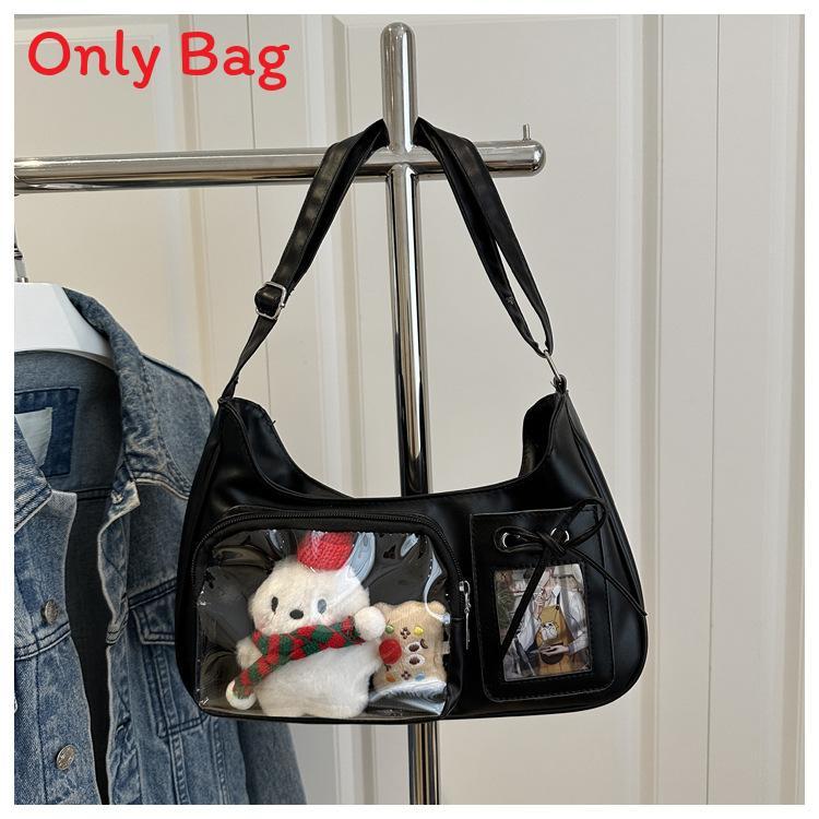 Sac bandoulière transparent en PU avec surpiqûres pour un usage urbain quotidien