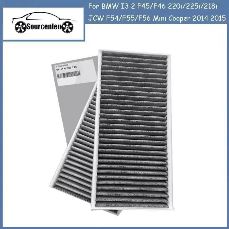 2Pcs Car Cabin Air Filters For BMW I3 2 F45/F46 220i/225i/218i JCW F54/F55/F56 Mini Cooper 2014 2015 64319321875 64116823726