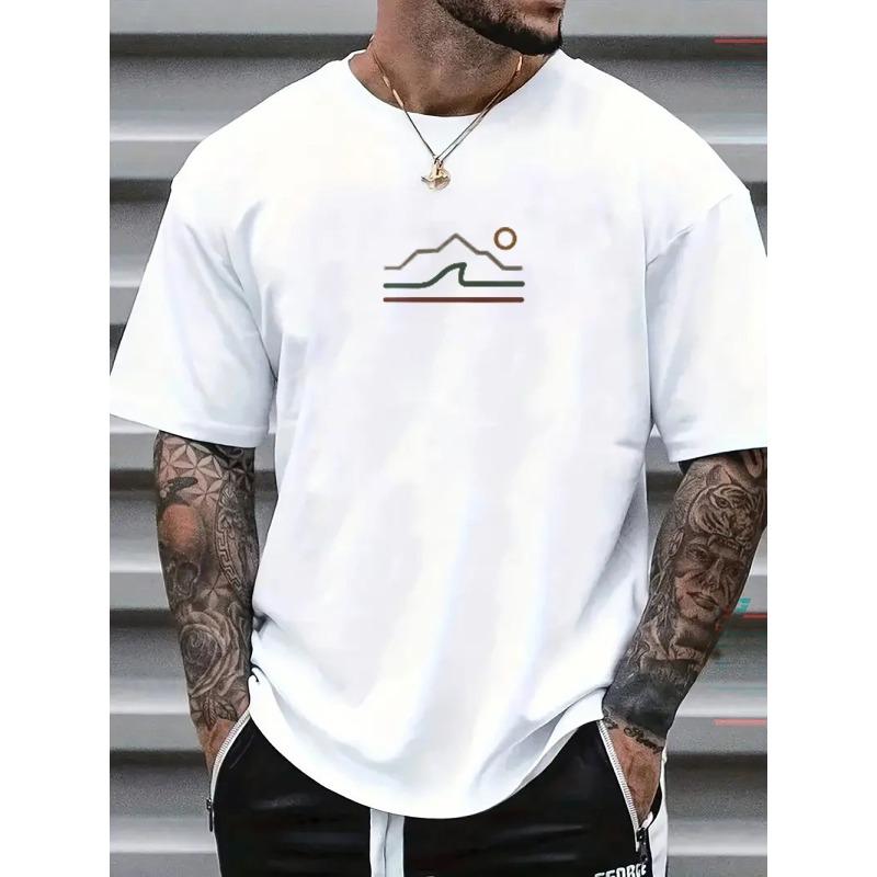 Europäische Größe Herren Lässiges Kurzarm-T-Shirt 1 Stück 100% Schwere Baumwolle - Bequemer Rundhalsausschnitt, Weiche Entzückende T-Shirts Tops