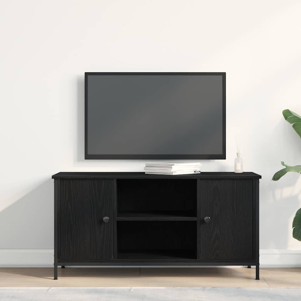 TV Cabinet Black Oak Effect 100 x 40 x 50 cm Particleboard
