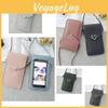 Casual Womens Simple Pu Leather Heart-shaped Decor Transparent Mobile Phone Bag