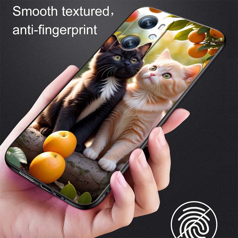 Cute cartoon cat illustration Phone Case For OPPO Reno 5 6 7 A96 A40 A58 Realme GT A74 A78 Neo2 A74 A78 Find X5 X3 X7 X8 Black
