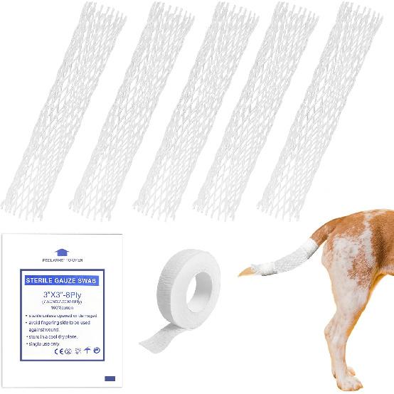 Dog Tail Protector Starter Pack - Tail Dressing Vet Wrap for Pet Animals