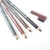 Wooden Double-Ended Eyebrow Pencil 4 Colors Waterproof Smudge Proof Eyeliner Pen Matte Long Lasting Chromogenic Makeup Pen