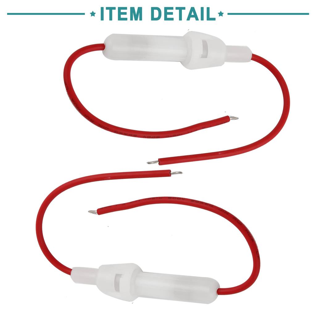 ACROPIX Car In-Line Universal 5mmx20mm Tube Fuse Holder 10A Red White 10pcs