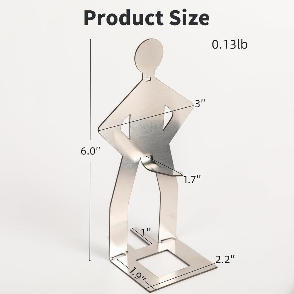 Rolig BBQ Korvställ Man Varmkorvshållare Återanvändbar Rostfri Varmkorvsrost och Ställ Barbecue Grilltillbehör för Camping och Nyhetsparty
