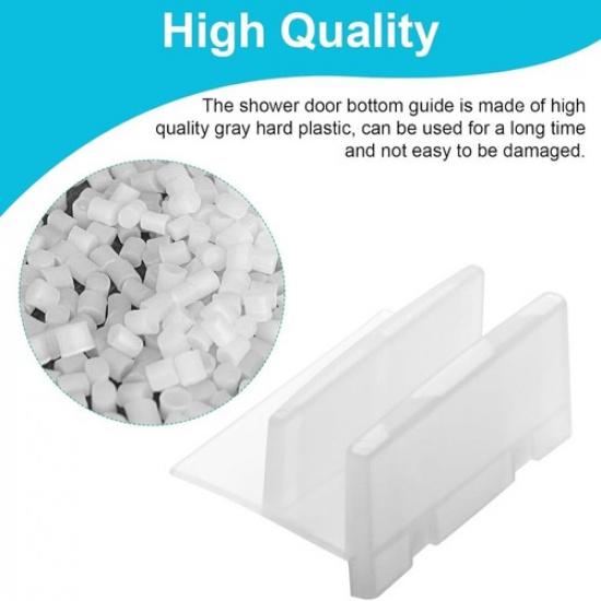 Sliding Shower Door Bottom Guide, 1/2 in. Channel, (White 2 Pack)