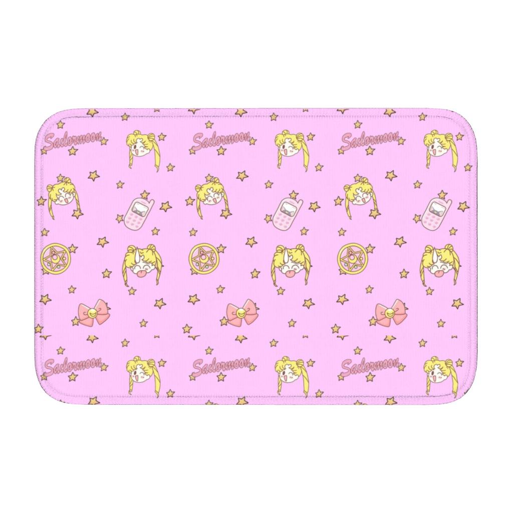 Sailors Moons Cute Cartoon Doormat Anti-Slip Entrance Welcome Kitchen Bathroom Floor Door Mat Toilet Living Room Carpet Rug