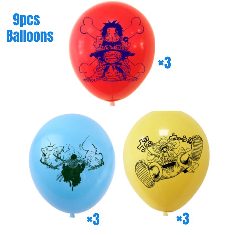 

Набор тематических принадлежностей для первого дня рождения Piece One Баннер Шары Топпер для торта Декор 9pcs Balloons