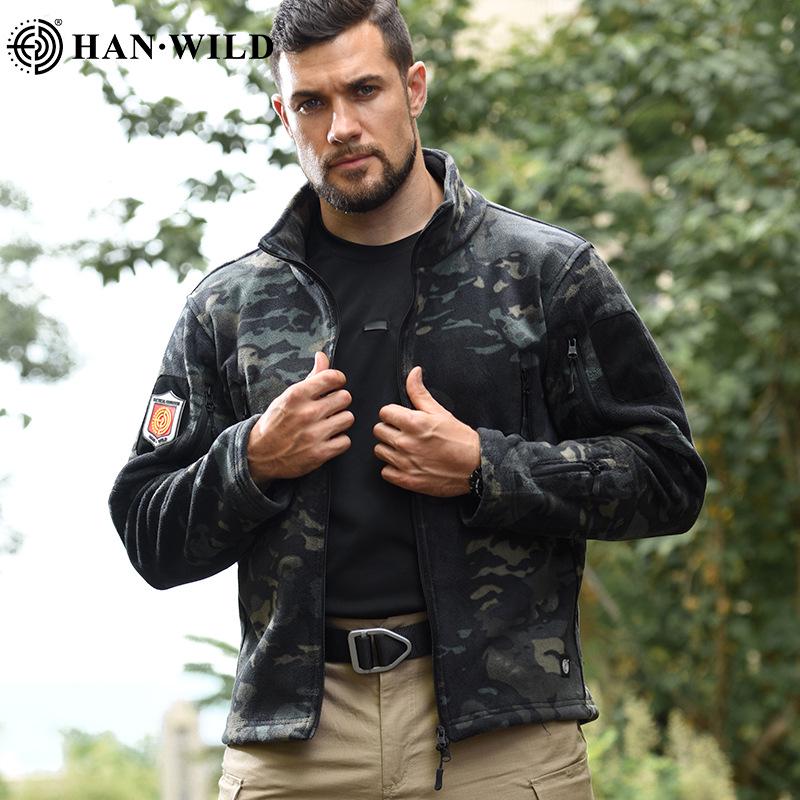 Hanye Men's Tactical Fleece Windbreaker with Stand-Up Collar for City Commuting