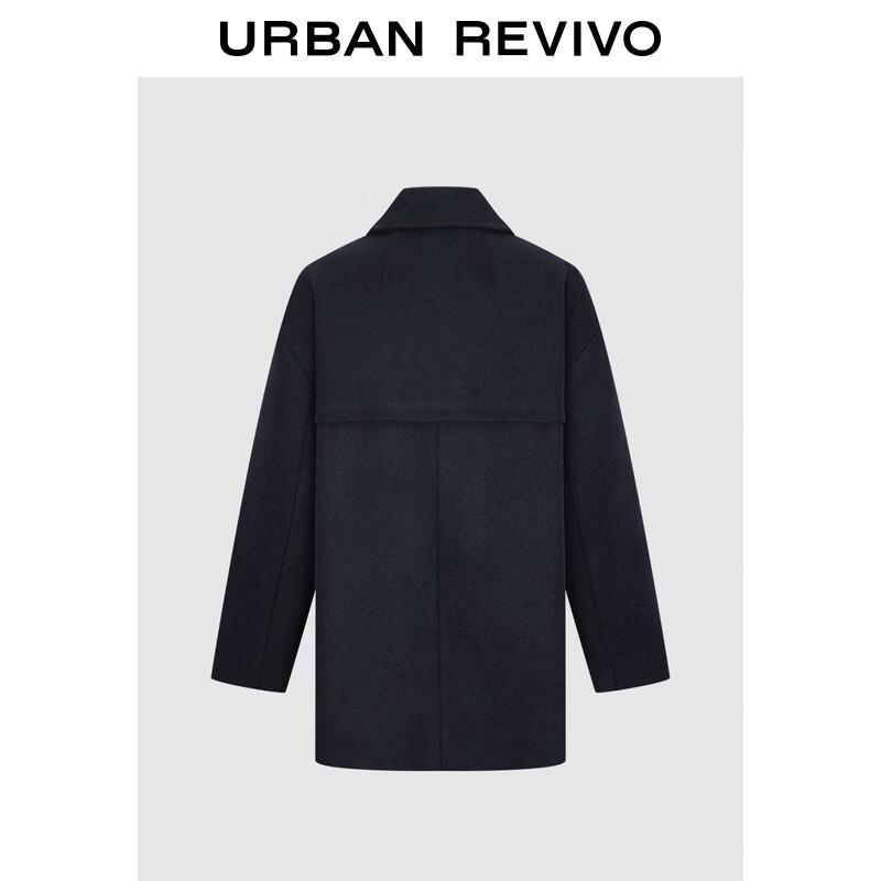 UR Women's Elegant Double-Breasted Lapel Winter Coat