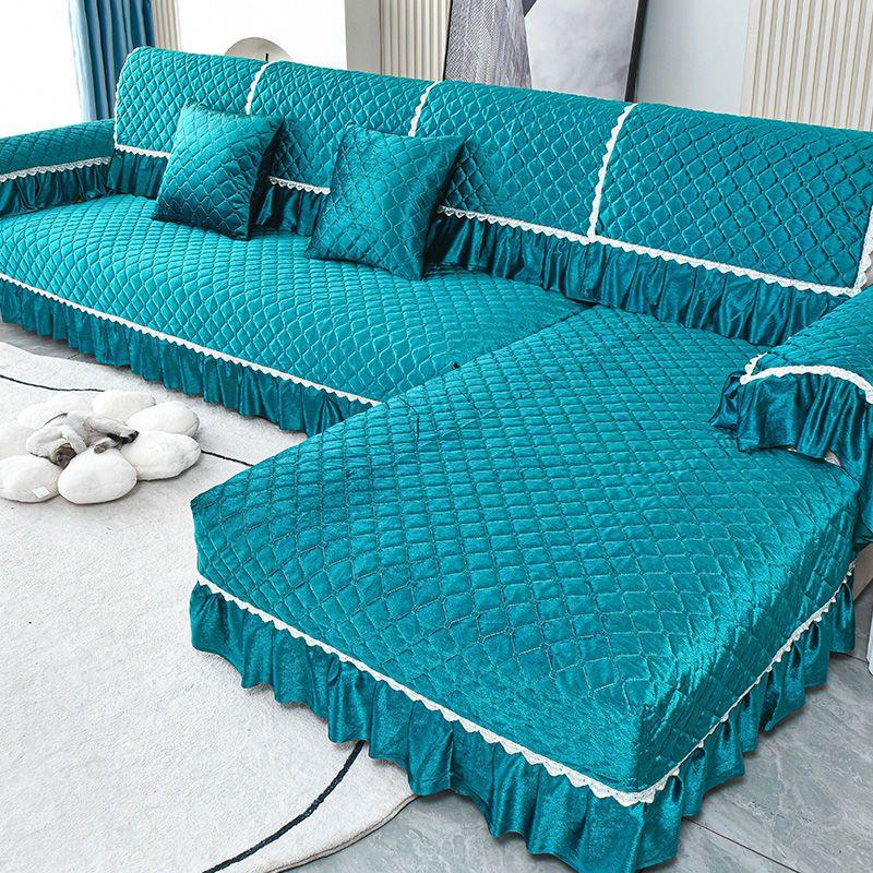 Luxury Golden Velvet Sofa Cover for Living Room Solid Color Dirt-proof Sofa Cover Elastic Protect Cushion 1-3 Seats Sofa Towel